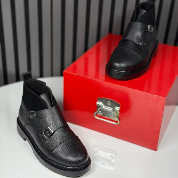 Abner - Leather Boots With Monk Strap