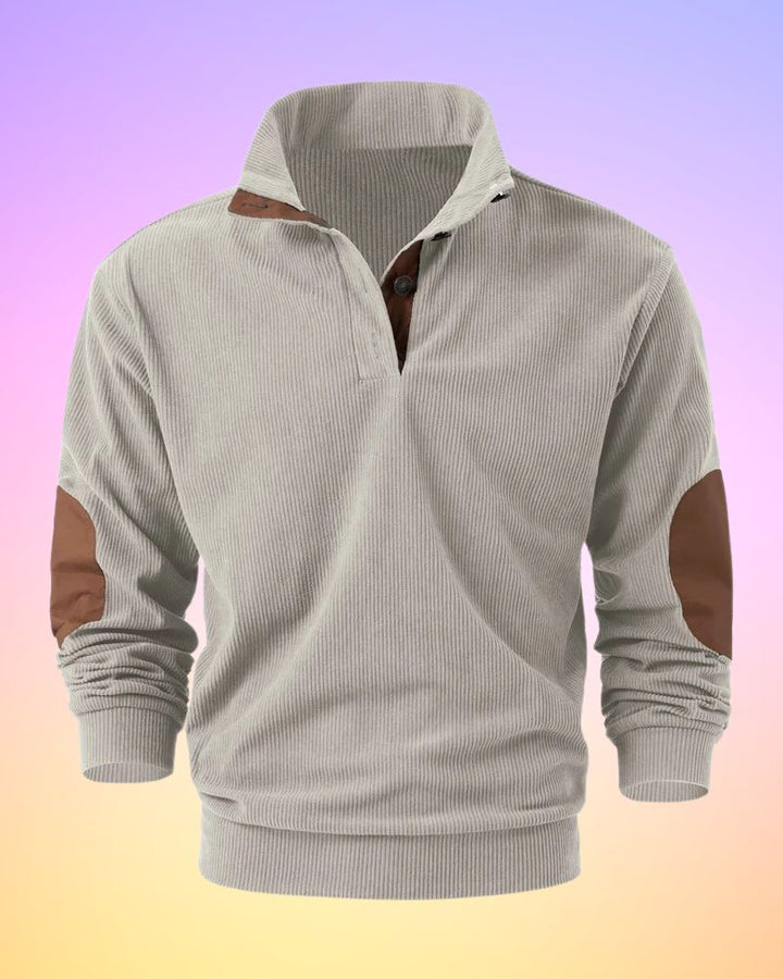 Schorsch - Solid Color Half Open Long Sleeve Shirt