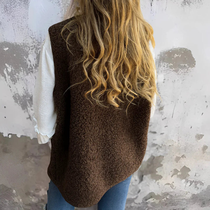 Jacklyn - Teddy Vest With Button