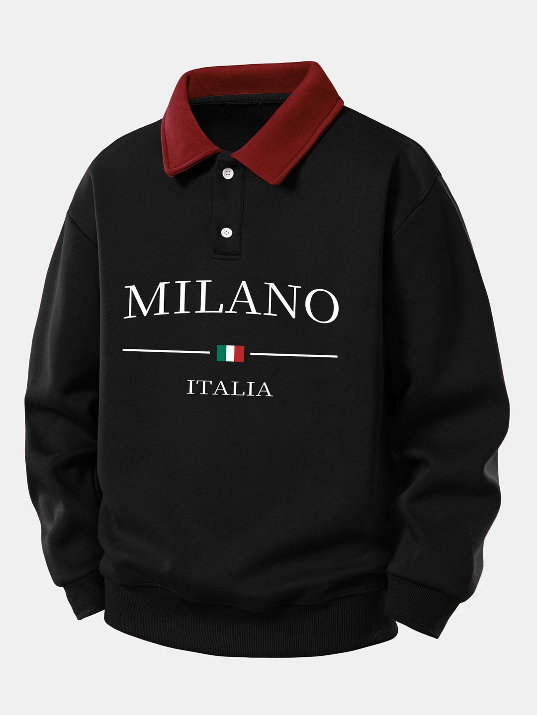 Gideon - Milano Print Contrast Polo Sweatshirt