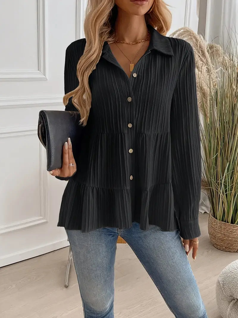 Majlinda - Stylish Long Sleeve Shirt With Button