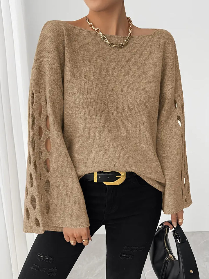 Lanola - Casual Bell Sleeve Sweater