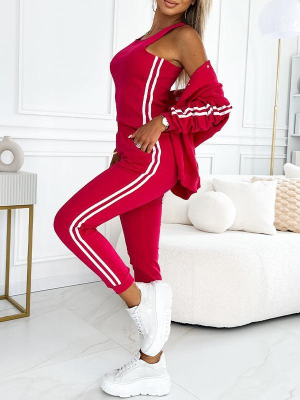 Kendra - Round Neck Jacket and Pant 3 Piece Set
