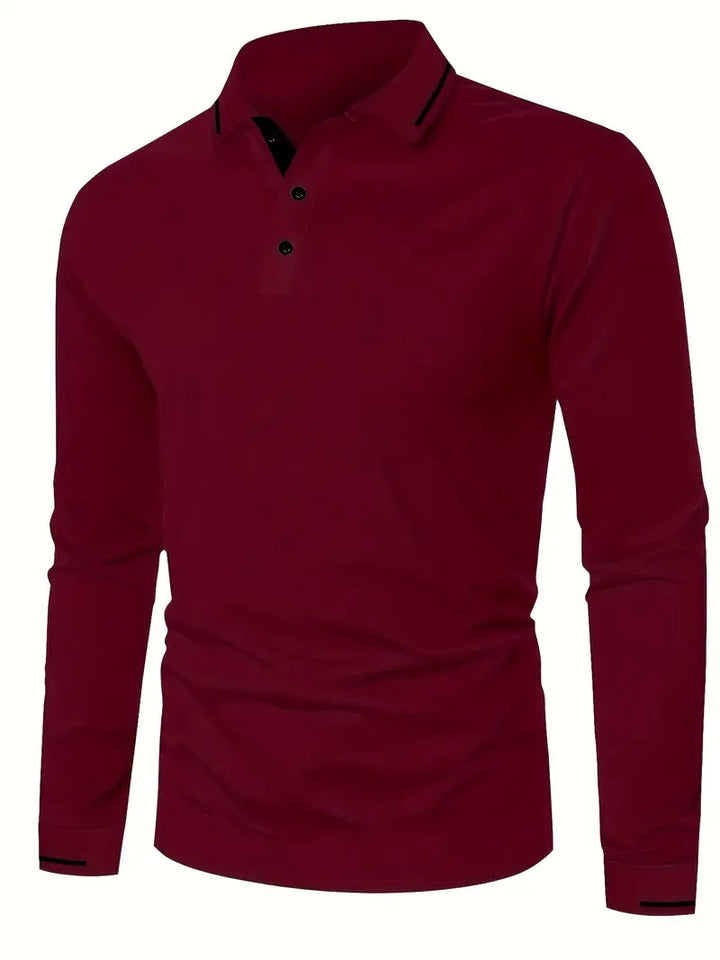 Karunaratne - Stylish Long Sleeve Polo Shirt