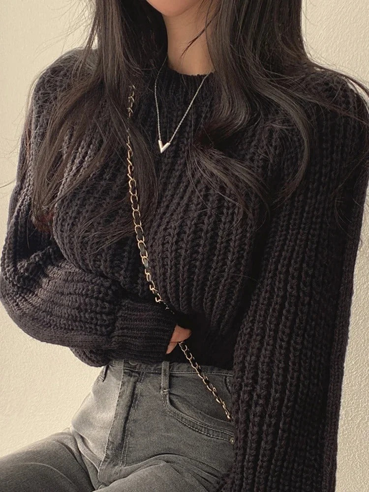 Kalina - Loose Vintage Long Sleeve Knitted Tops