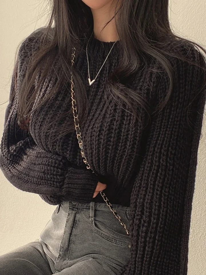 Kalina - Loose Vintage Long Sleeve Knitted Tops