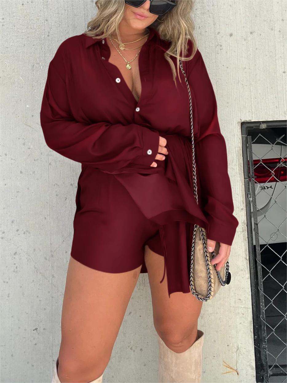 Giulia - Turn Down Collar Loose Shirt Set