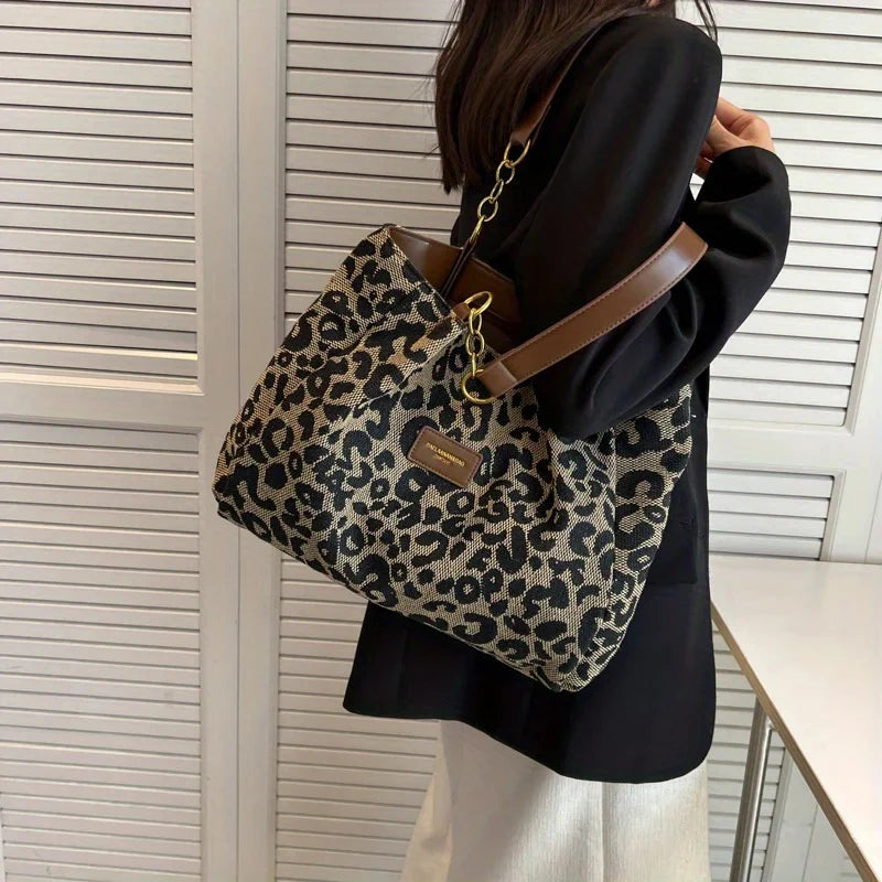 Leonora - Leopard Charm Tote Bag