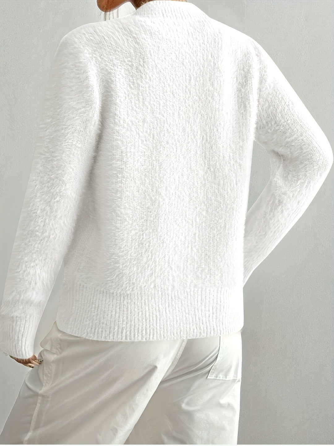 Smelissa - Heart Button Long Sleeve Knitted Cardigan