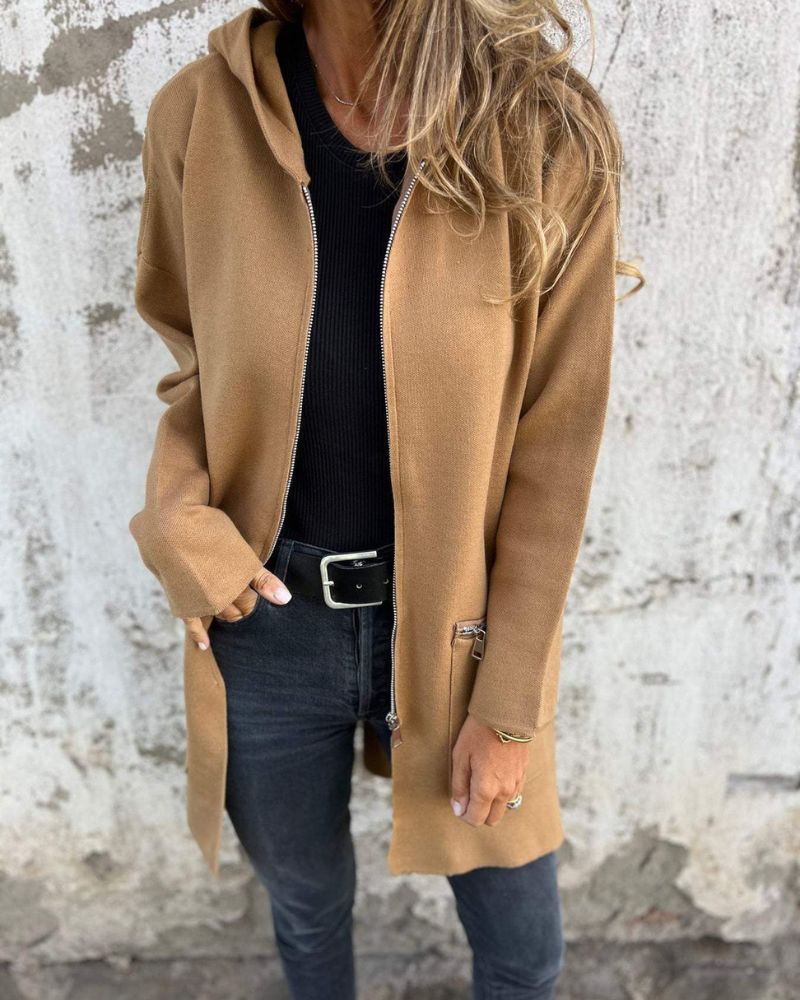 Sampani - Long Sleeve Cardigan With Zip Up