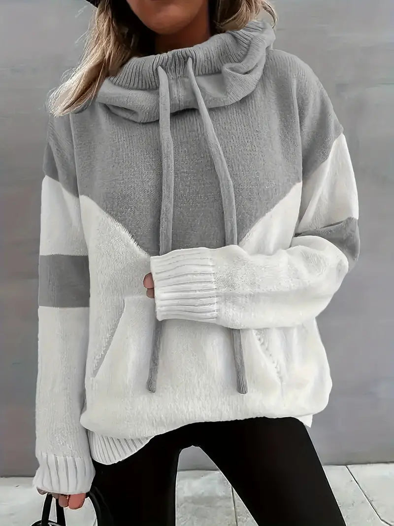Letitia - Color Block Drawstring Hoodie