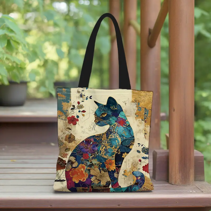 Feline - Large Capacity Cat Print Tote Bag