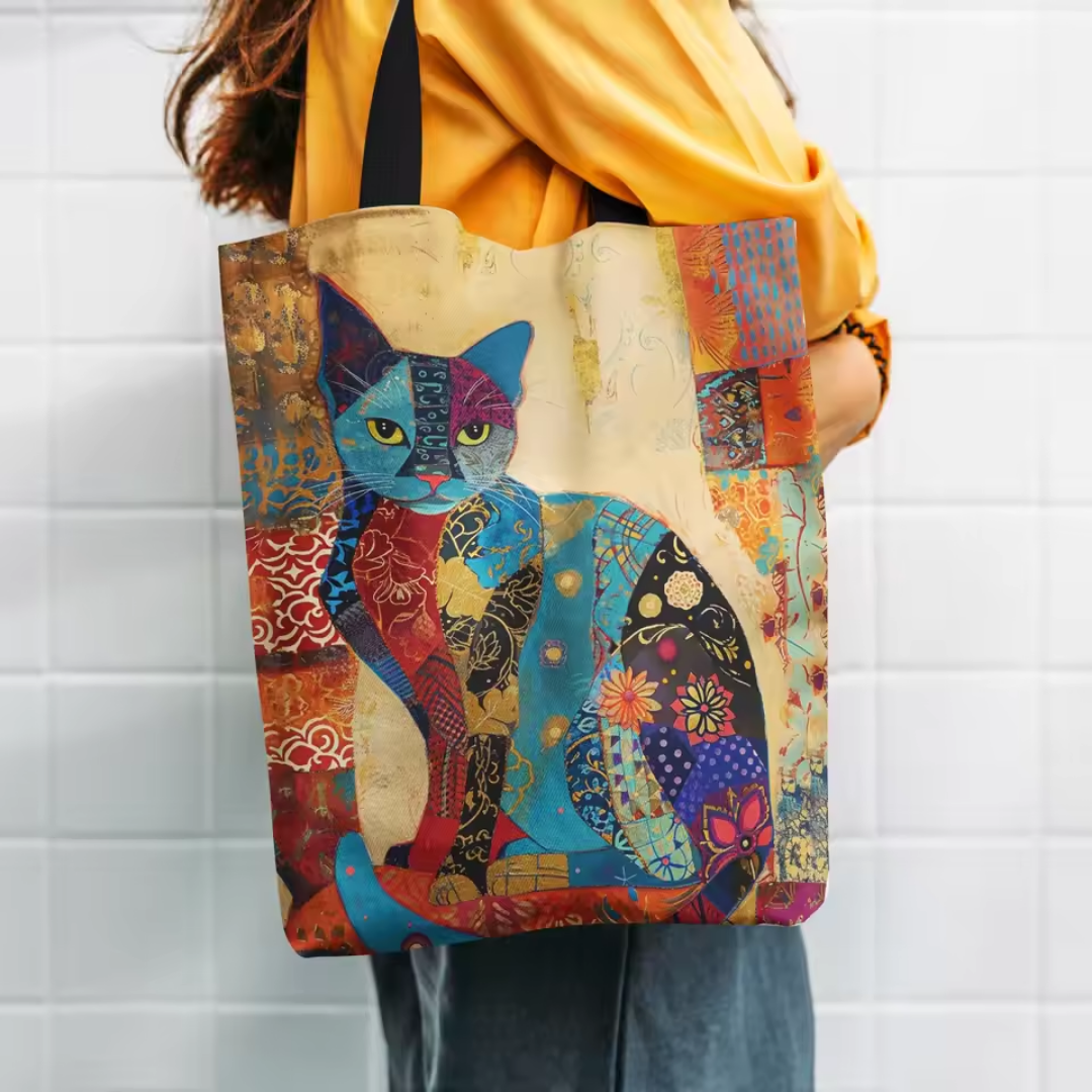 Feline - Large Capacity Cat Print Tote Bag