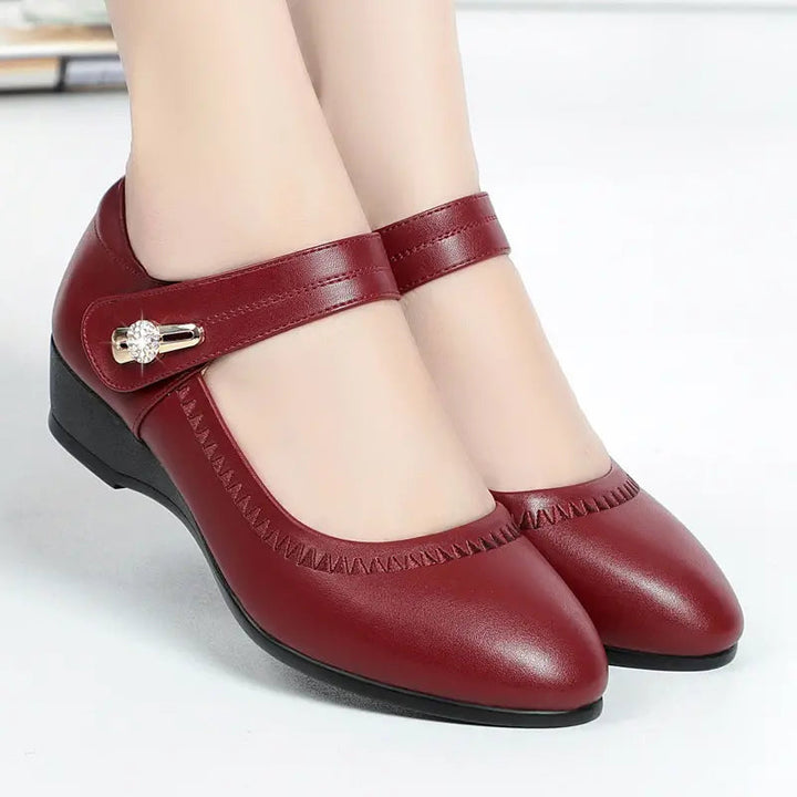 Aikaterina - Round Toe Buckled Strap Shoes