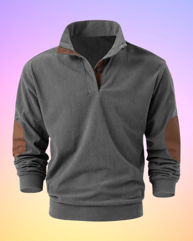 Schorsch - Solid Color Half Open Long Sleeve Shirt