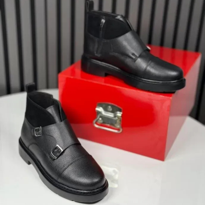 Abner - Leather Boots With Monk Strap