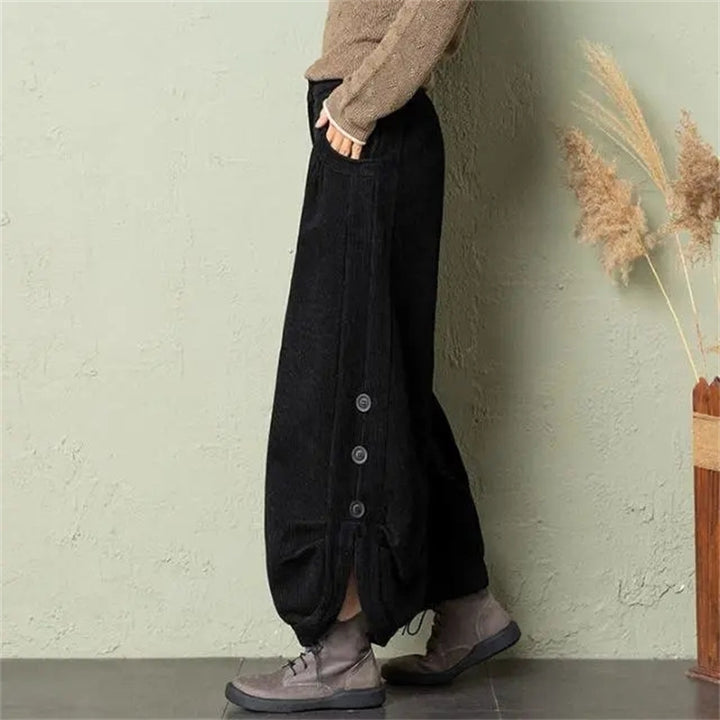 Krystal - Corduroy Split Velvet Harem Pant