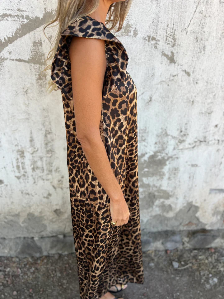 Floris - Leopard Print V-Neck Jumpsuit