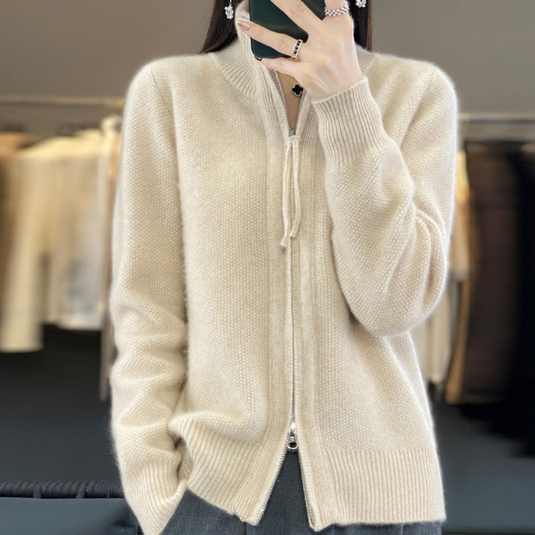 Trudi - Wool Cashmere Zipper Cardigan