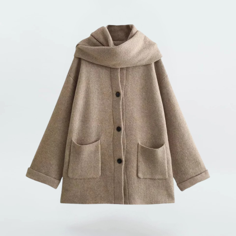 Elske - Knitted Cardigan With Shawl