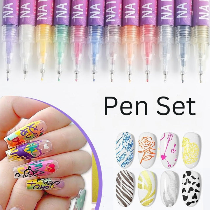 GlamSketch - Nail Art Pen Set in 12 Colors