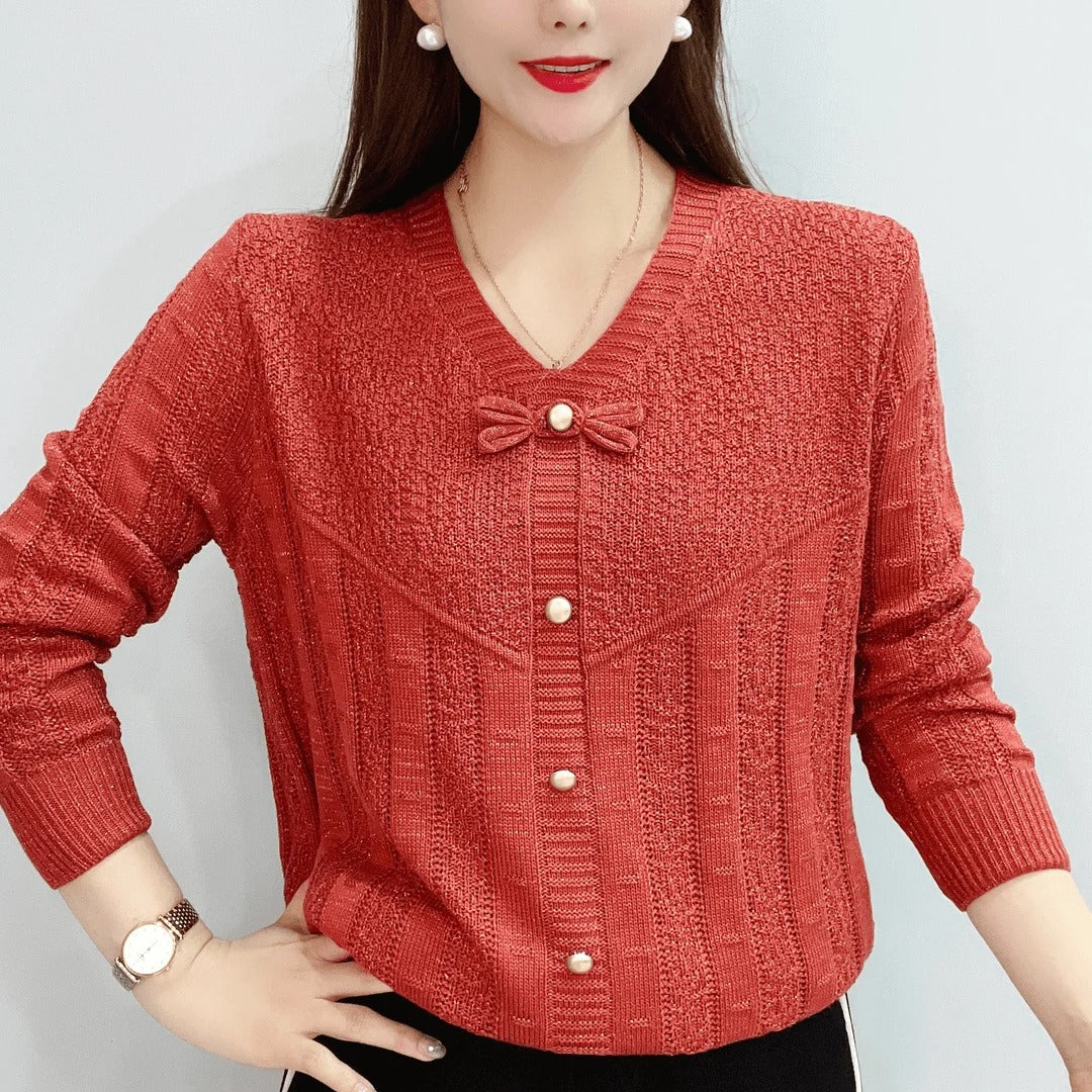 Luana - Simple and Versatile Hollow Knitted Sweater