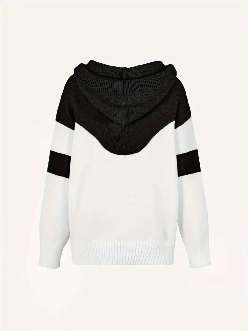 Letitia - Color Block Drawstring Hoodie