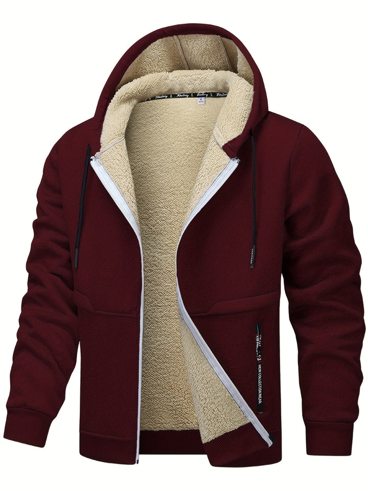 Helge - Casual Long Sleeve Zip-Up Hoodie