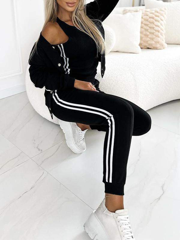 Kendra - Round Neck Jacket and Pant 3 Piece Set