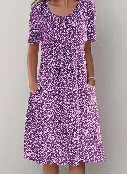 Alisha - Round Neck Floral Dress