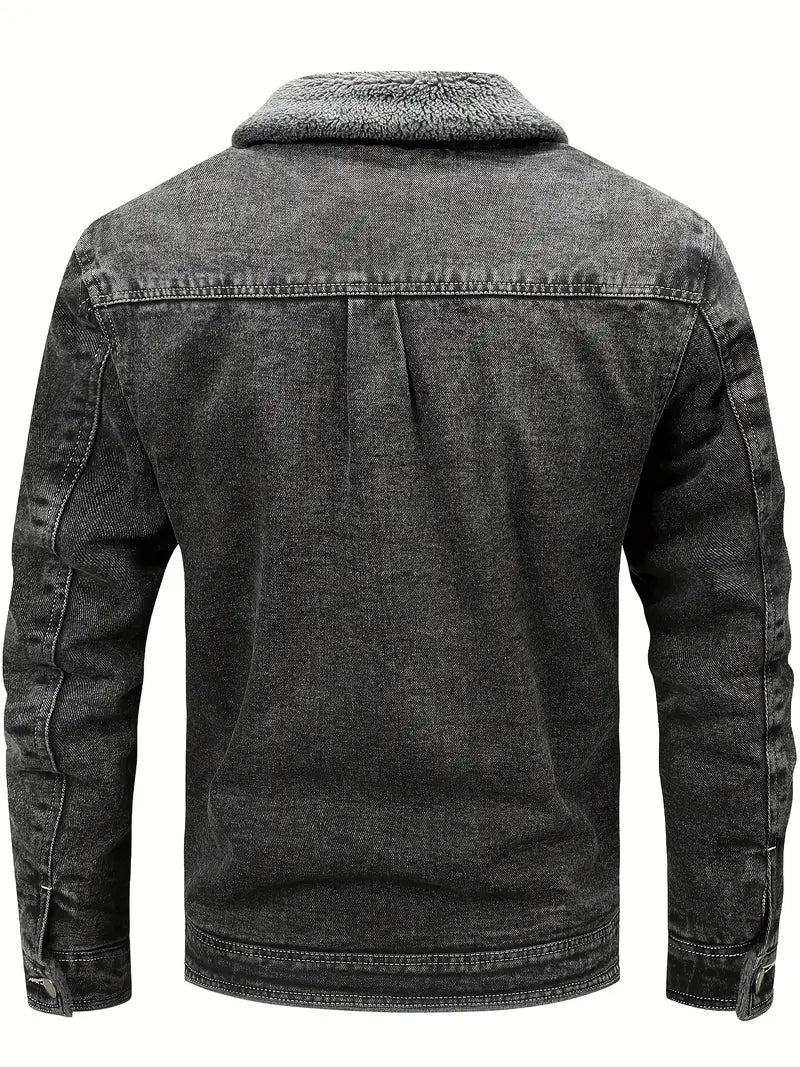 Geoffroy - Vintage Denim Jacket With Fleece Lining