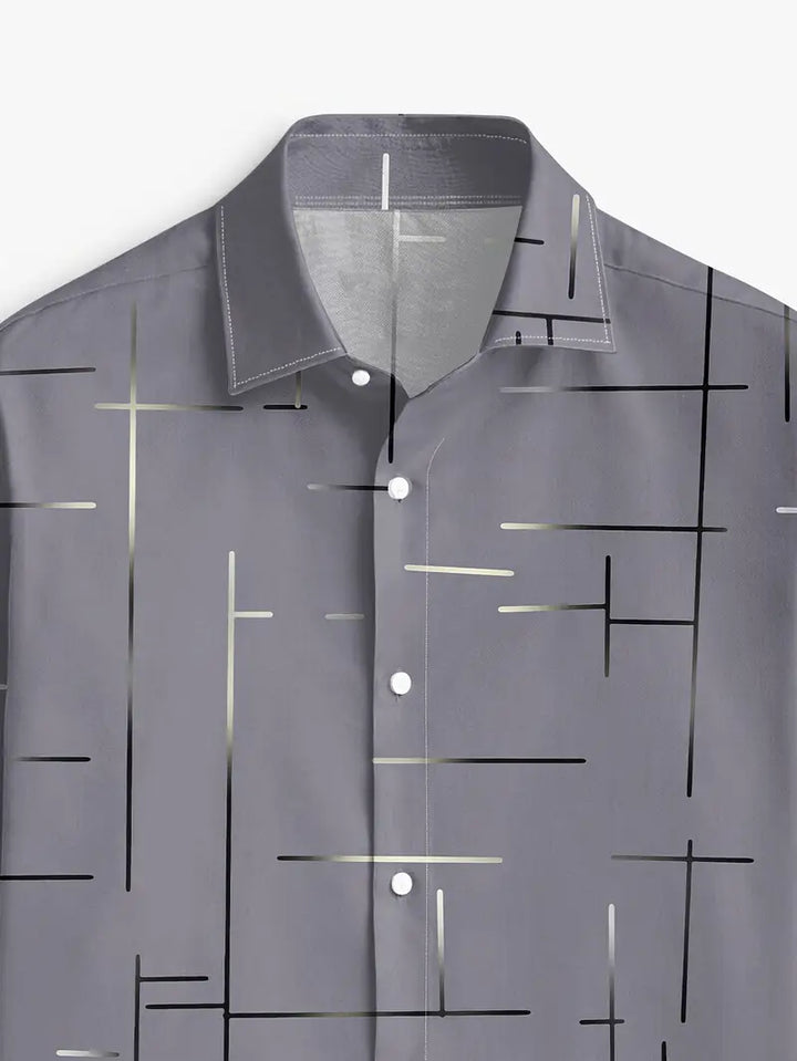 Nerio - Geometric Print Long Sleeve Shirt
