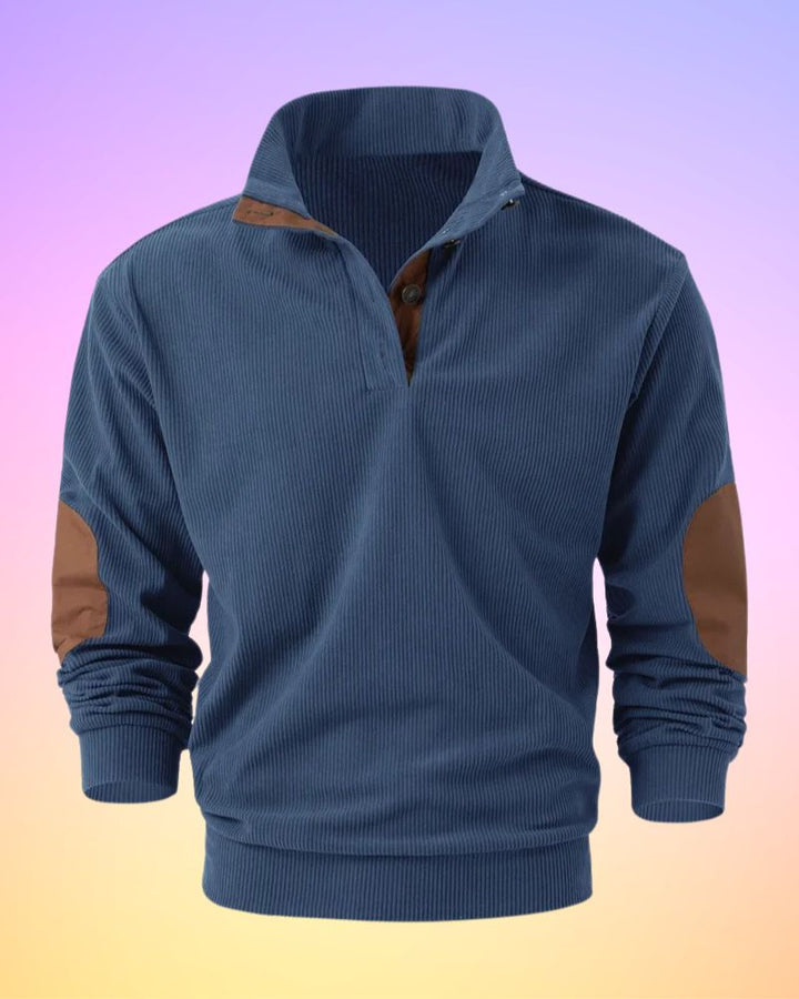 Schorsch - Solid Color Half Open Long Sleeve Shirt