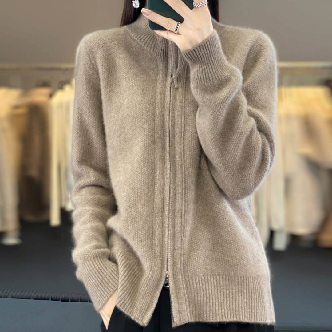Trudi - Wool Cashmere Zipper Cardigan