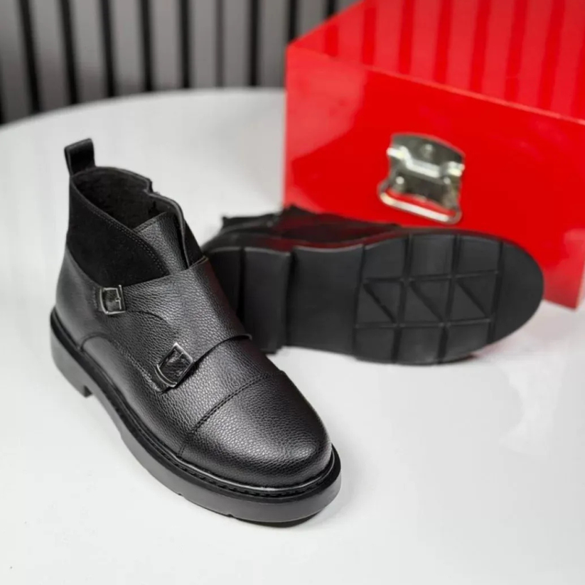 Abner - Leather Boots With Monk Strap