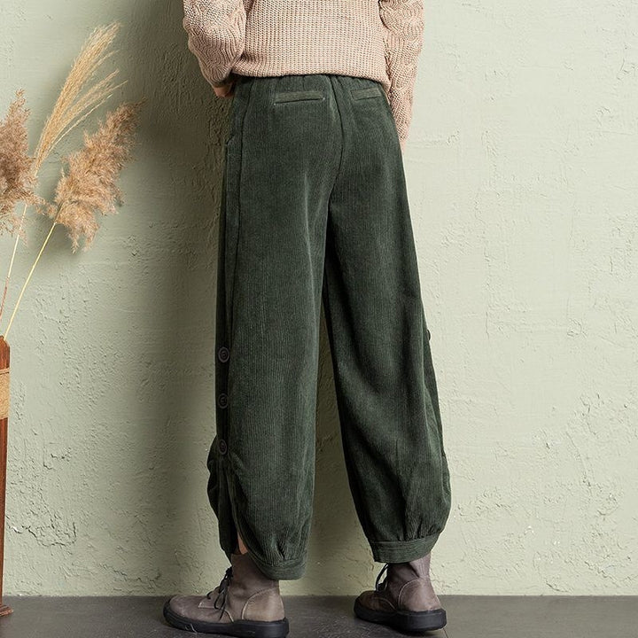 Krystal - Corduroy Split Velvet Harem Pant