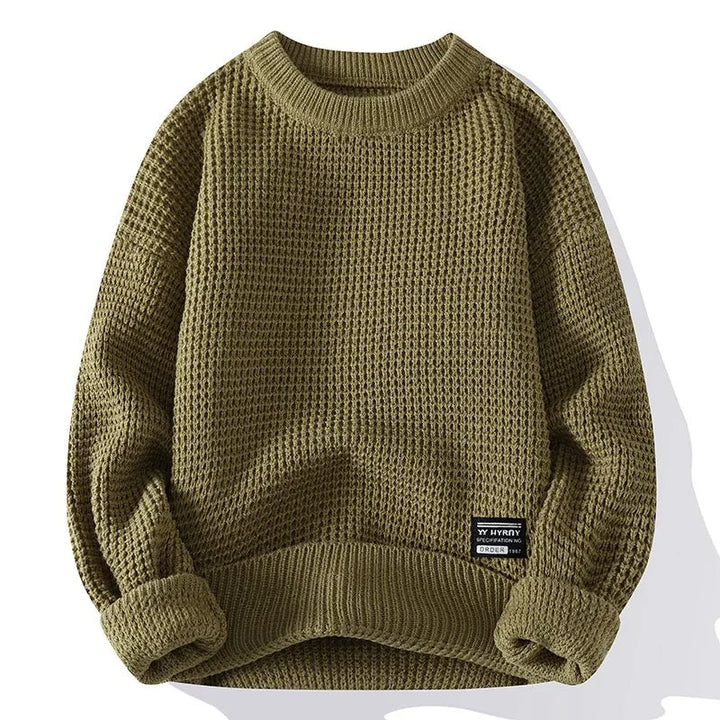 Henning - Waffle Knitted Sweater With Long Sleeve