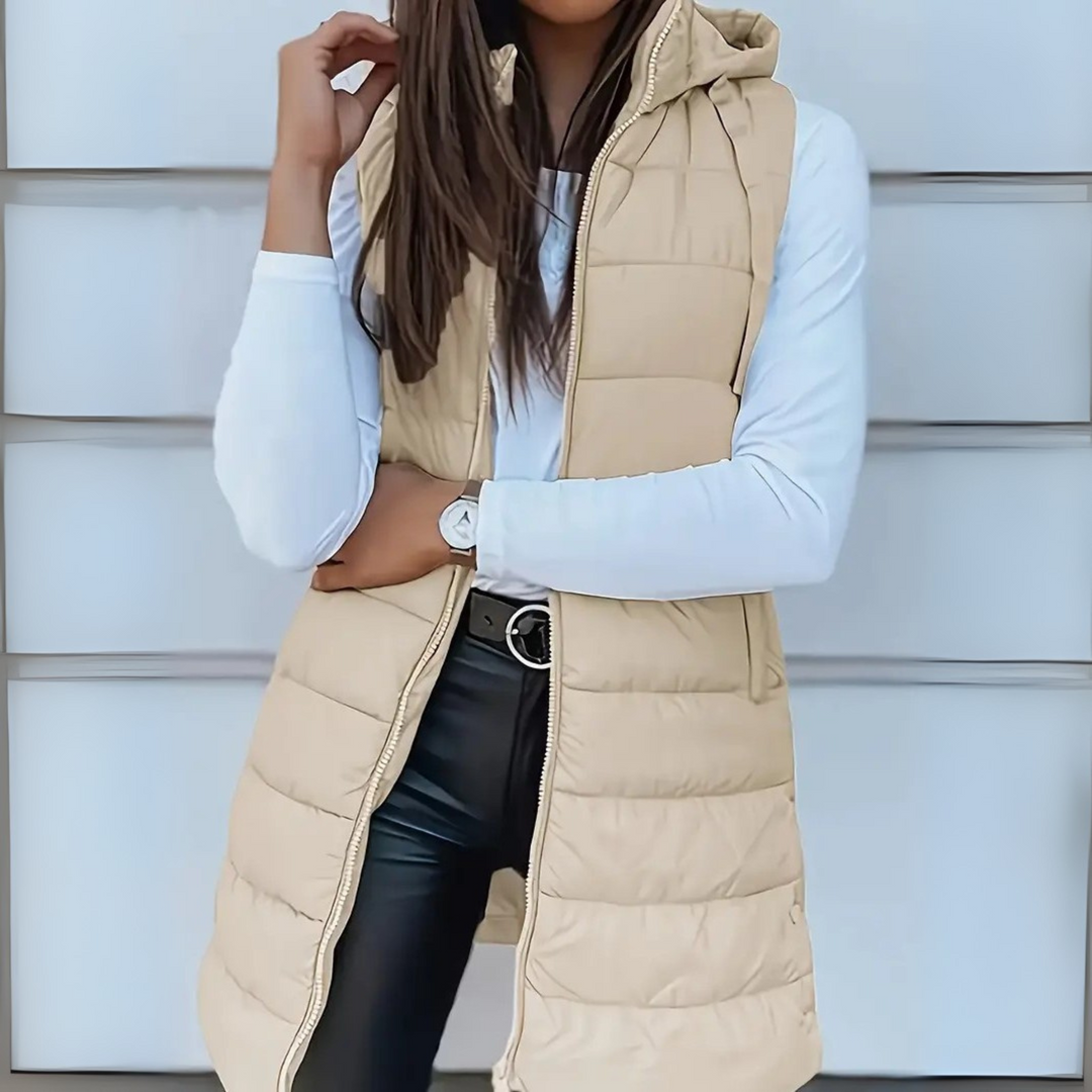 Maurina - Casual Sleeveless Long Puffer Vest