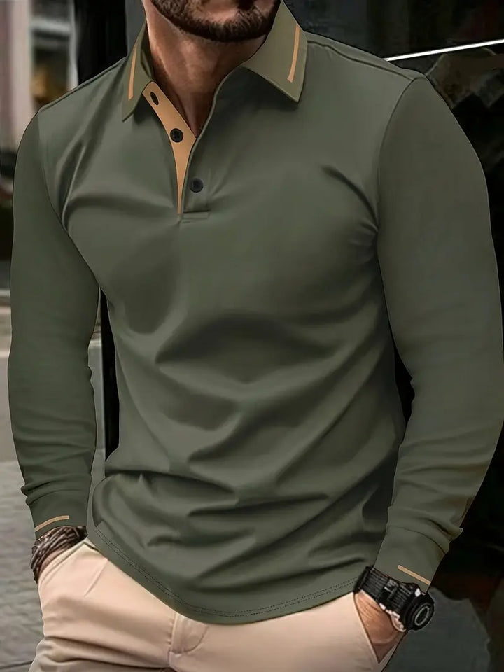 Karunaratne - Stylish Long Sleeve Polo Shirt