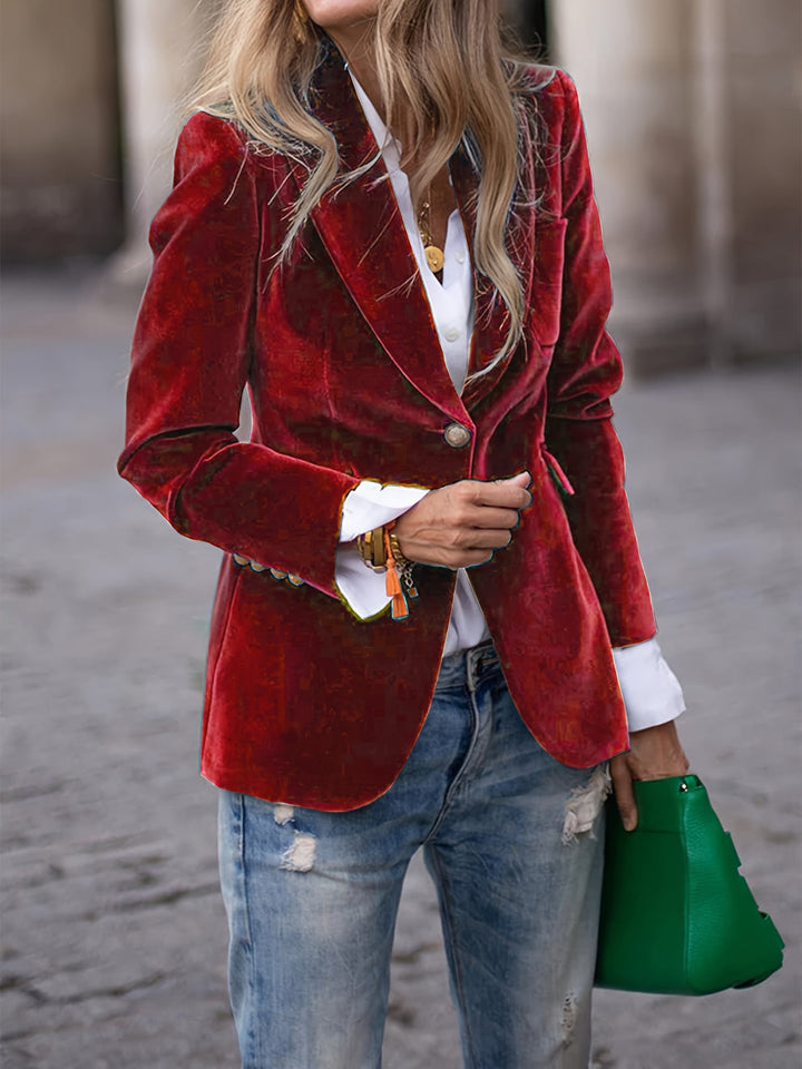 Desiree - Retro Elegant Single Button Blazer