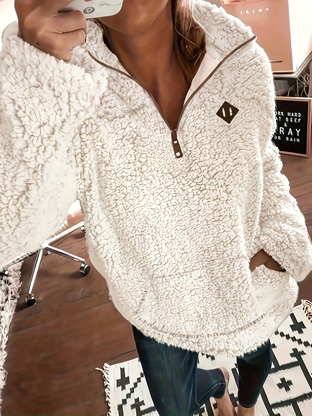 Willemien - Long Sleeve Fleece Zippered Sweatshirt