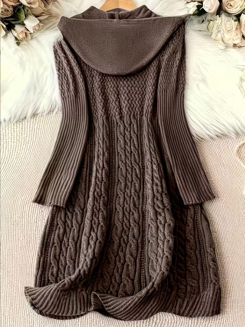 Jakynta - Casual Hooded Sweater Dress