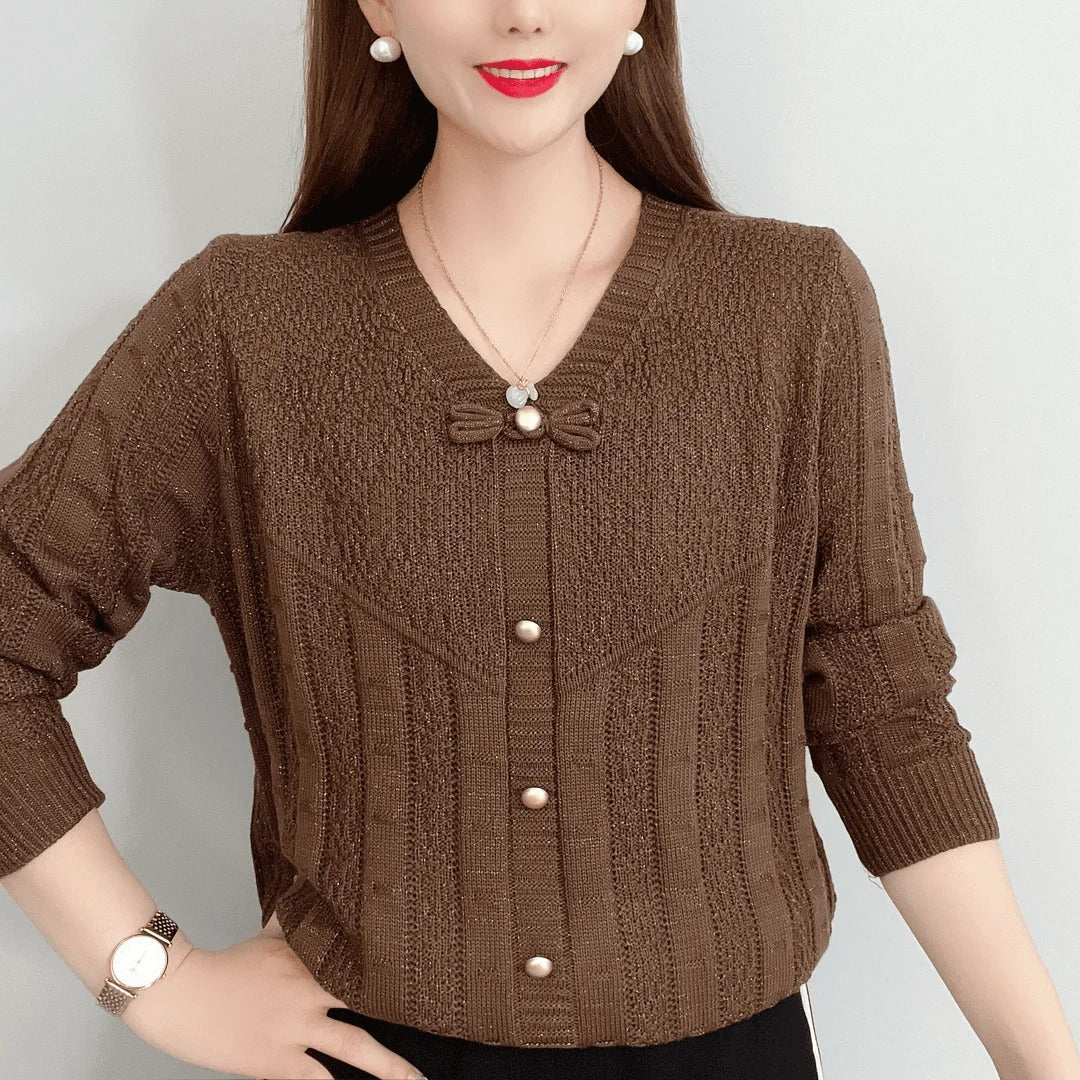 Luana - Simple and Versatile Hollow Knitted Sweater