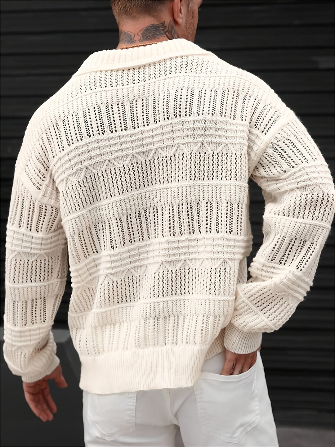 Wesley - Long Sleeve Sweater With Cut Out Design