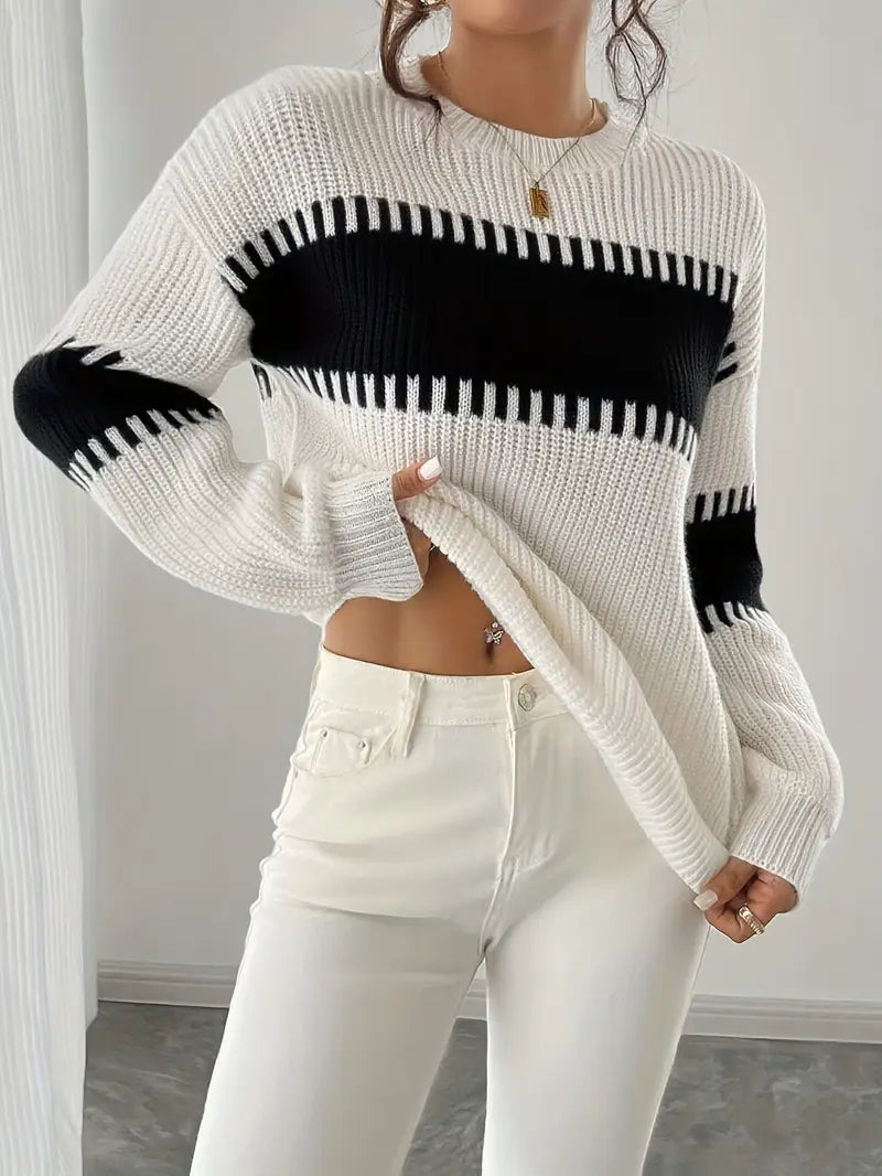 Gyneth - Long Sleeve Sweater With Round Neck