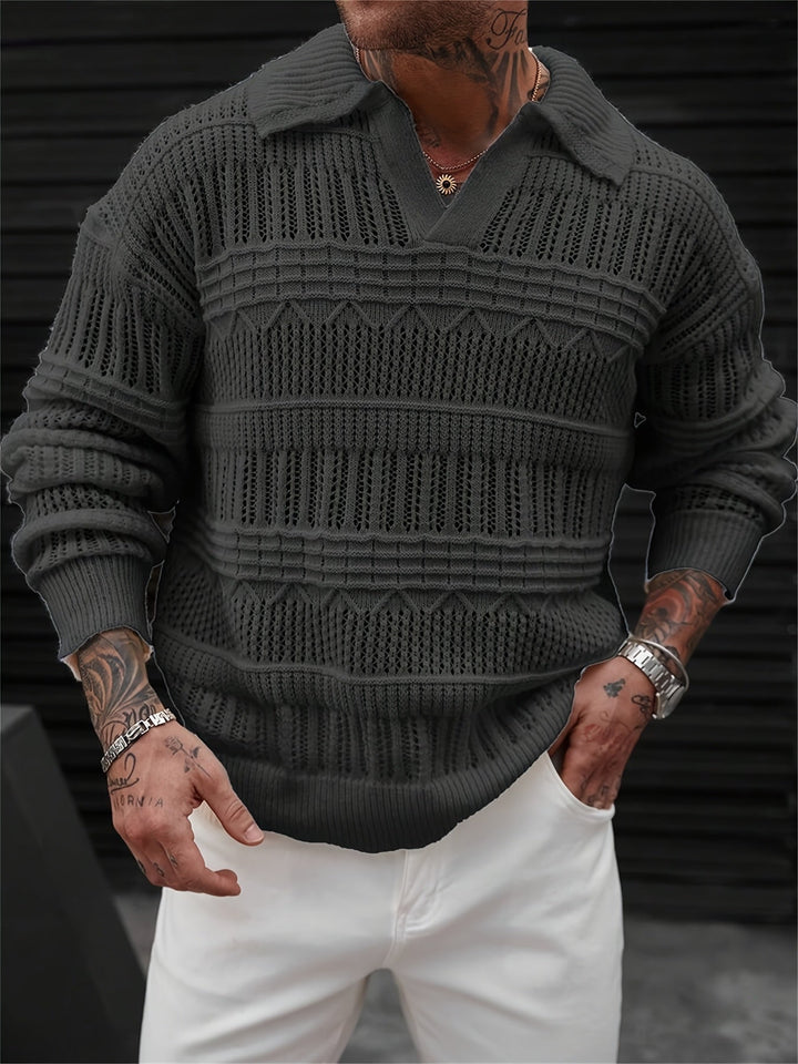 Wesley - Long Sleeve Sweater With Cut Out Design