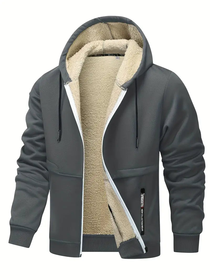 Helge - Casual Long Sleeve Zip-Up Hoodie