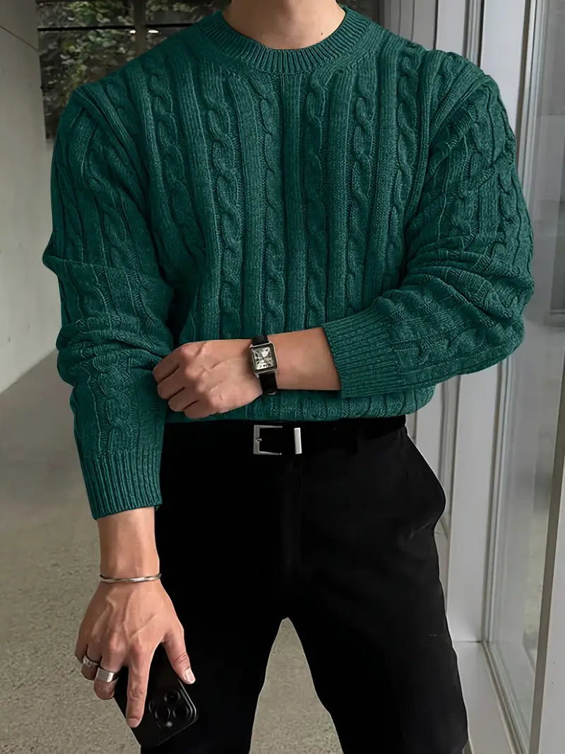 Mergim - Casual knitted Long Sleeve Sweater
