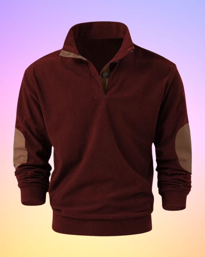 Schorsch - Solid Color Half Open Long Sleeve Shirt