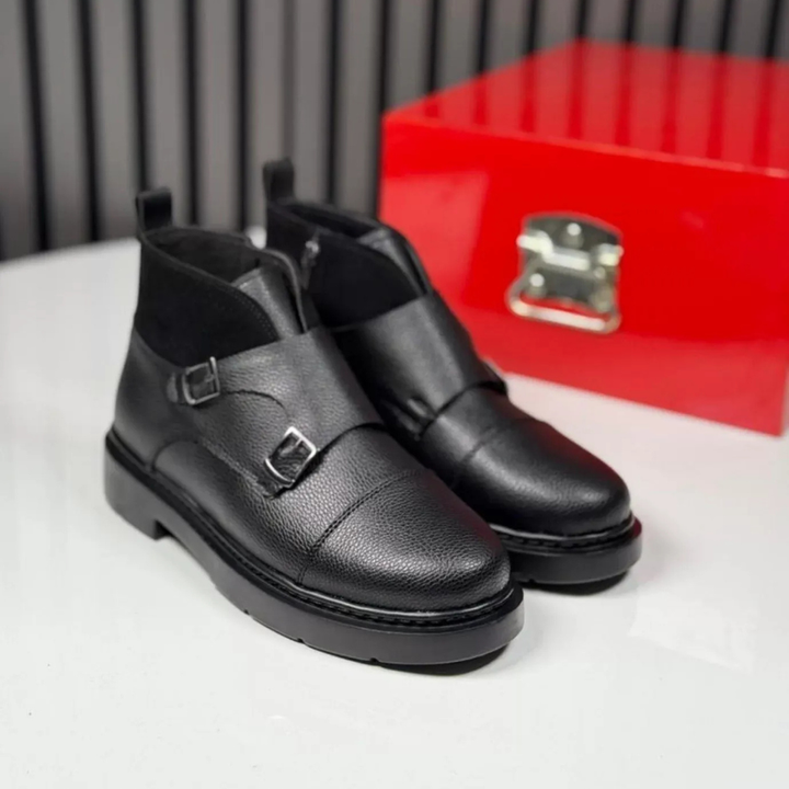 Abner - Leather Boots With Monk Strap